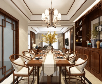 New Chinese Style Dining Room-ID:460382672