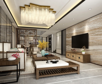 New Chinese Style A Living Room-ID:821128249