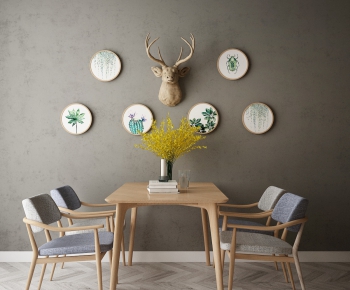 Nordic Style Dining Table And Chairs-ID:958176731