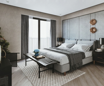 Modern New Chinese Style Bedroom-ID:857317432