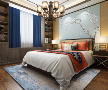 New Chinese Style Bedroom-ID:365877292