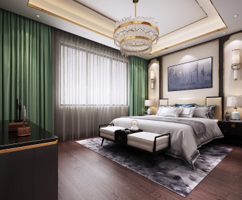 New Chinese Style Bedroom-ID:923446112