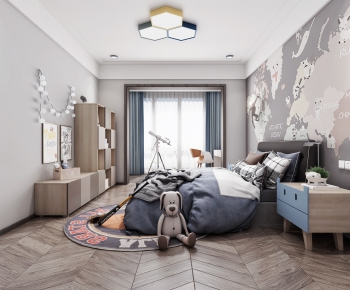 Nordic Style Boy's Room And Son's Room-ID:342053193