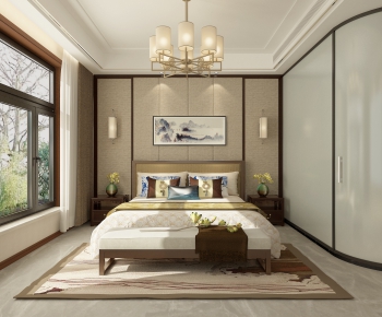 New Chinese Style Bedroom-ID:219001739