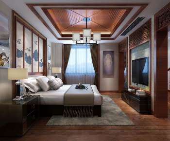 New Chinese Style Bedroom-ID:607390145