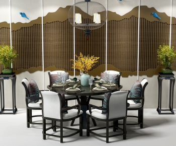 Chinese Style Dining Table And Chairs-ID:435876539