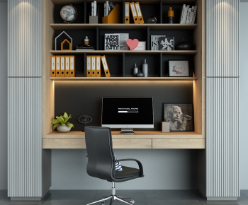 Modern Computer Desk And Chair-ID:534632275