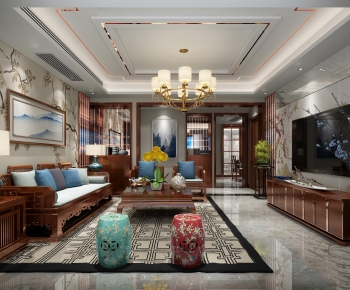 New Chinese Style A Living Room-ID:480072684