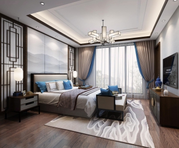 New Chinese Style Bedroom-ID:764799755