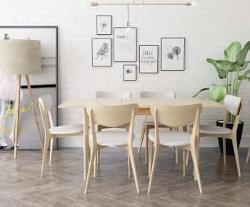 Nordic Style Dining Table And Chairs-ID:438884532