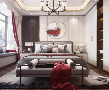 New Chinese Style Bedroom-ID:698302389