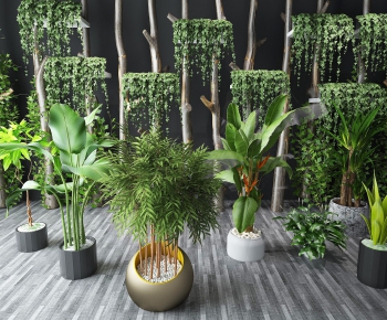 Modern Potted Green Plant-ID:693375277