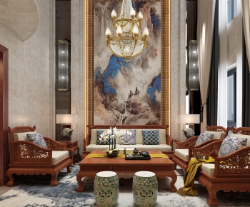 Chinese Style A Living Room-ID:536366645