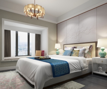 New Chinese Style Bedroom-ID:604091529