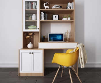 Nordic Style Computer Desk And Chair-ID:519296919