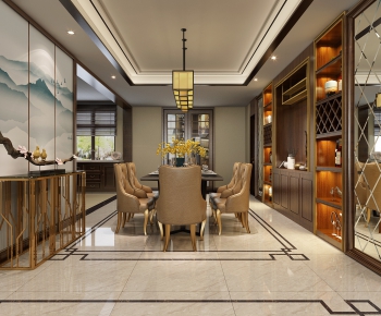 New Chinese Style Dining Room-ID:388256493