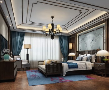 New Chinese Style Bedroom-ID:628344389