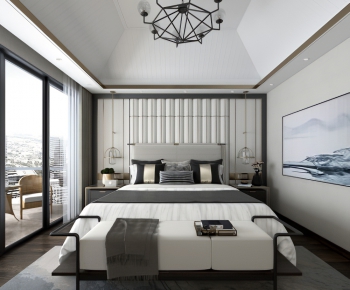 New Chinese Style Bedroom-ID:347219723