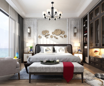 New Chinese Style Bedroom-ID:534357118