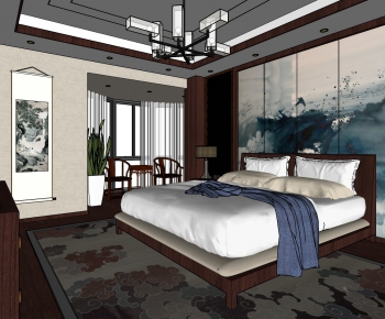 New Chinese Style Bedroom-ID:697545138