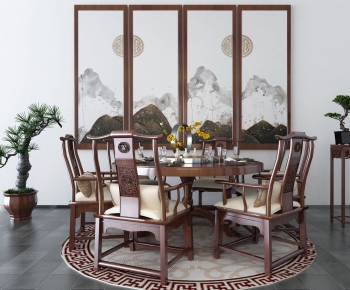 New Chinese Style Dining Table And Chairs-ID:739737145