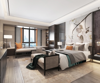 New Chinese Style Bedroom-ID:444656575