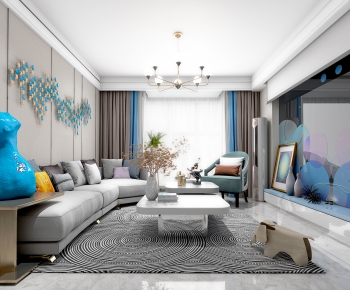 Modern A Living Room-ID:415833963