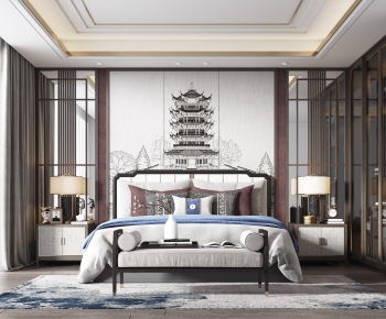 New Chinese Style Bedroom-ID:166440126