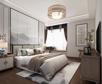 New Chinese Style Bedroom-ID:621499663