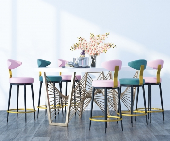 Simple European Style Dining Table And Chairs-ID:389104371