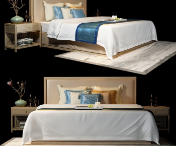 New Chinese Style Double Bed-ID:371017975