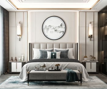New Chinese Style Bedroom-ID:991560862
