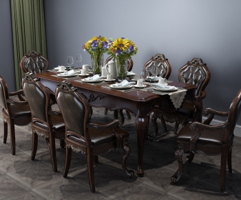 Simple European Style Dining Table And Chairs-ID:332180198