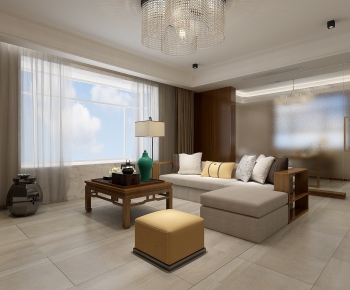 New Chinese Style A Living Room-ID:953157727