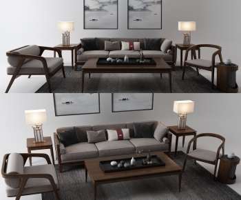 New Chinese Style Sofa Combination-ID:949910182