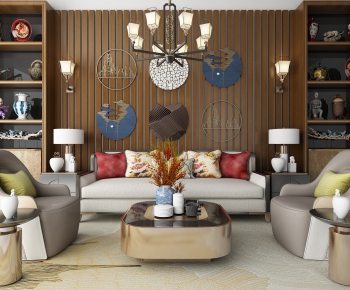 New Chinese Style Sofa Combination-ID:305551417
