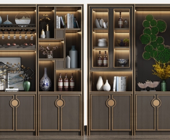 New Chinese Style Wine Cabinet-ID:953318144