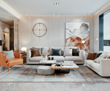 Modern A Living Room-ID:884320391