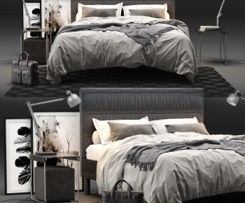 Modern Double Bed-ID:124953572