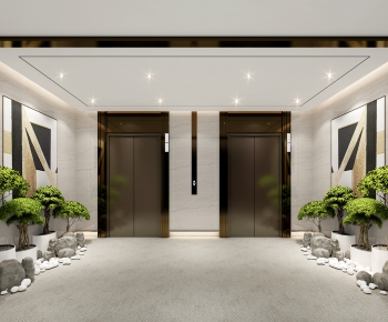 Modern Corridor/elevator Hall-ID:163570253