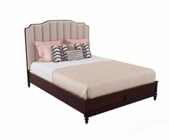 Modern American Style Double Bed-ID:341340671