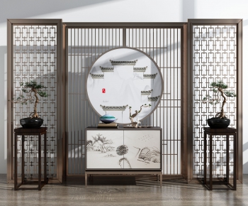 New Chinese Style Side Cabinet/Entrance Cabinet-ID:825599673