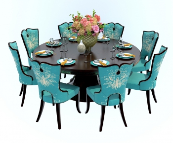 American Style Dining Table And Chairs-ID:614206955