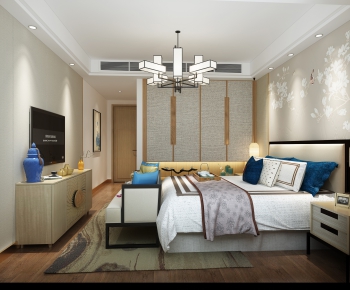 New Chinese Style Bedroom-ID:987646845