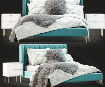 Modern Double Bed-ID:424321127