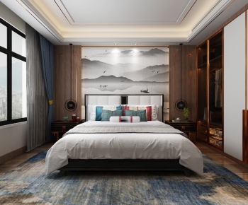 New Chinese Style Bedroom-ID:374991571