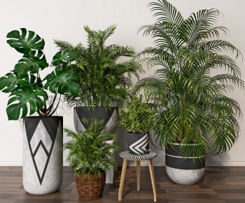 Modern Potted Green Plant-ID:736189937