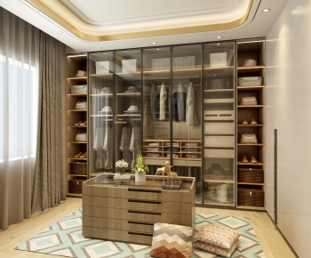 Modern Clothes Storage Area-ID:249814119