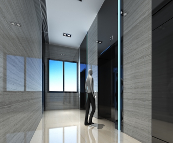 Modern Office Elevator Hall-ID:912456135