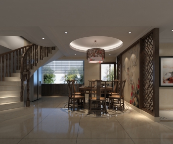 New Chinese Style Dining Room-ID:957532556